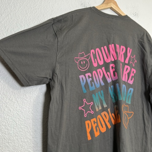 Women’s L/XL Short Sleeve Top NWT Cowboy Smiley Face Rodeo Western Festival - Picture 3 of 8